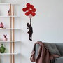 Wallity Banksy - 11-1 Escultura de pared en Rojo y Negro